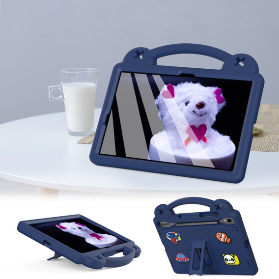 Children's case for Samsung Galaxy Tab S7/S8/S9, Cute Patterns, with stand, dark blue