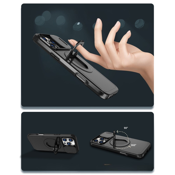 Case for iPhone 16 Pro Max, Military Magnet, for MagSafe, black