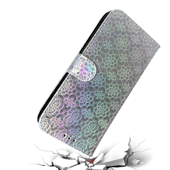Flip case for Oppo A17, Wallet mandala, grey