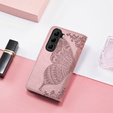 Flip case for Infinix Hot 50 4G, Butterfly, pink rose gold