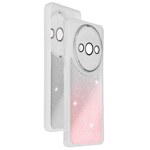 Case for Xiaomi Redmi A3, Glittery Powder, white / pink