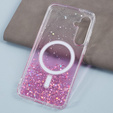 Case for Samsung Galaxy S24, Glittery, for MagSafe, pink