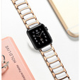 Bracelet Stainless for Apple Watch 1/2/3/4/5/6/7/8/SE (38/40/41 MM) - Rose Gold/White