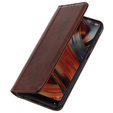 Case for OnePlus 12 5G, Wallet Litchi Leather, brown