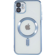 Case for iPhone 12, Electro MagSafe, blue + Screen Glass