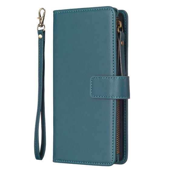 Flip case for Xiaomi Redmi Note 13 Pro 4G / Xiaomi Redmi Note 14S / Xiaomi Poco M6 Pro 4G, Wallet Zipper Pocket, green