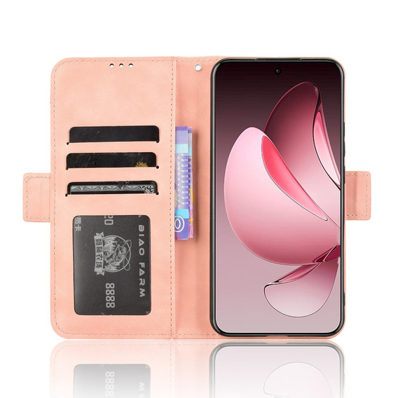 Flip case for Oppo Reno 13 Pro, Card Slot, pink