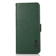 KHAZNEH RFID case for Samsung Galaxy S23 Ultra, Litchi Texture, green