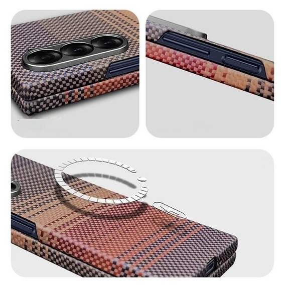 Case for Samsung Galaxy Z Fold6 5G - magnetic Aramid Fiber, orange