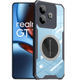 Case for Realme GT 7 / 7T, with magnetic sheet, transparent / black