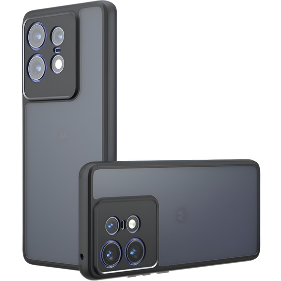 Case for Motorola Edge 50 Pro 5G, Fusion Hybrid, with camera protection, transparent / black