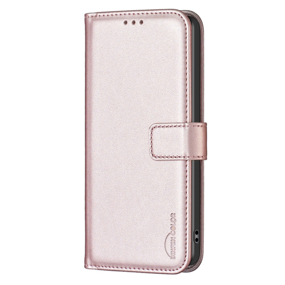Flip case for Samsung Galaxy S23 FE, BINFEN Wallet, rose gold + 9H glass