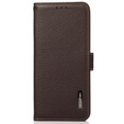KHAZNEH RFID case for Samsung Galaxy S24 Ultra, Litchi Texture, brown