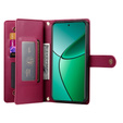 Flip case for Oppo Reno 13F 5G, Wallet Zipper Pocket, red