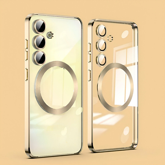 Case for Samsung Galaxy S24 FE, Electro MagSafe, gold + Screen Glass