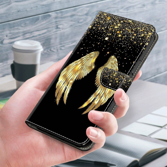 Flip case for Xiaomi Redmi Note 12 4G, Wallet Wings, gold