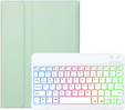 Case with illuminated bluetooth keyboard for iPad 10.9 2022 (10 gen.), green