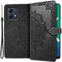 Flip case for Motorola Moto G84, Mandala, black