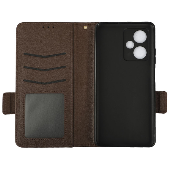 Flip case for Xiaomi Redmi Note 12 5G / POCO X5 5G, Wallet Litchi Magnet, brown