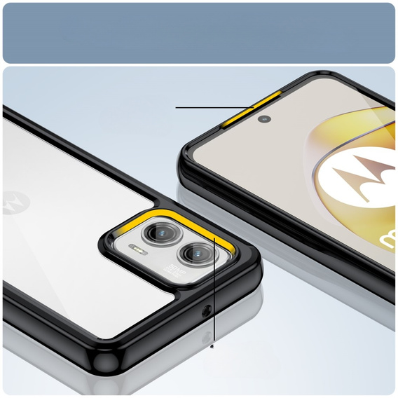 Case for Motorola Moto G73 5G, Fusion Hybrid, transparent / black