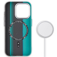 MagSafe's iPhone 15 Pro Max Case, Carbon Fiber, black / blue