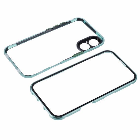 Case for iPhone 16, Magnetic Dual Glass, green