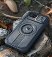 Armored case for iPhone 16e, Dexnor CamProtect MagSafe, blue