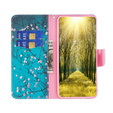 Flip case for Samsung Galaxy M34, Wallet, Sakura, blue