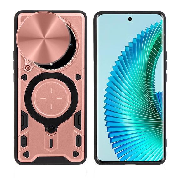 Armor case for Honor Magic 6 Lite 5G, CamShield Slide, pink rose gold