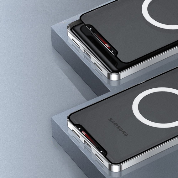 Camera Protection Case for Samsung Galaxy S23, CamShield MagSafe, transparent / silver