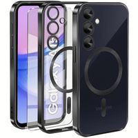 Case for Samsung Galaxy A15 4G/5G, Electro MagSafe, black + Screen Glass