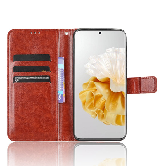 Flip case for Huawei P60 / P60 Pro, Crazy Horse Wallet, brown