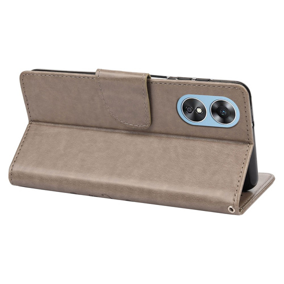 Flip case for Oppo A17, Butterfly, grey