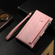 Flip case for Honor Magic 6 Lite 5G, Wallet Zipper Pocket, pink