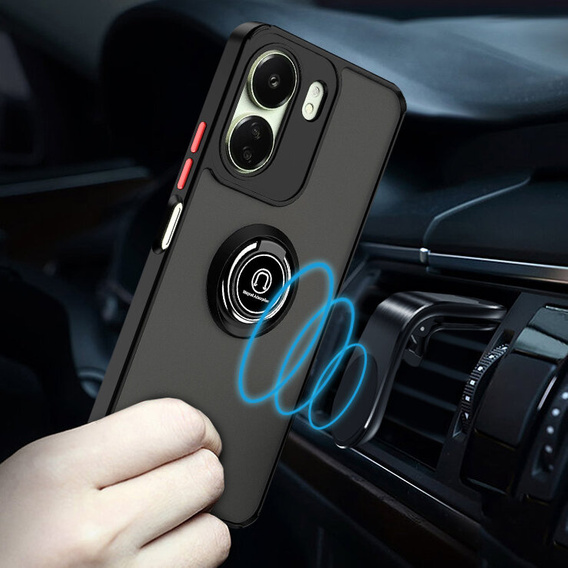 Case for Xiaomi Redmi 13C / Poco C65, Frosted Ring, black