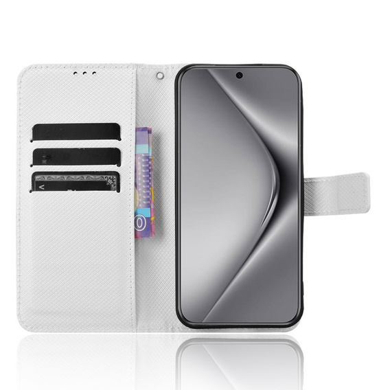 Flip case for Huawei Pura 70, Wallet Smart Magnet, white