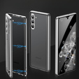 Case for Samsung Galaxy S23 Plus, Magnetic Dual Glass, silver