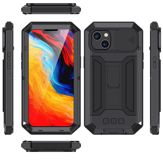 Armored case for iPhone 14, R-JUST CamShield Slide, black