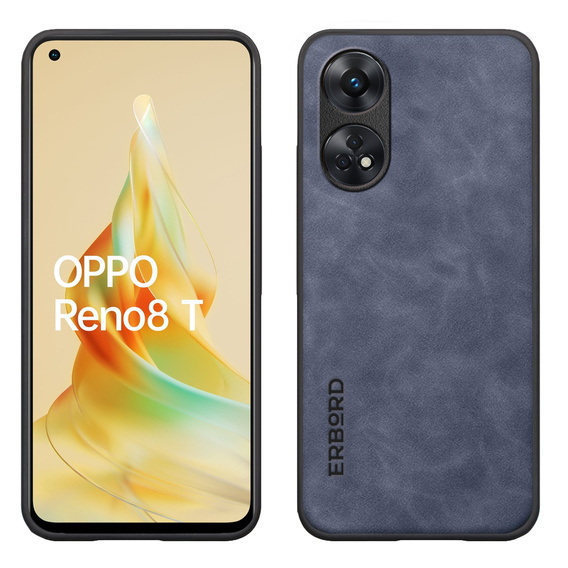 Case for OPPO Reno8 T 4G, ERBORD Business, with metal plate for car mounts, blue