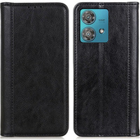 Case for Motorola Moto G84 5G, Wallet Litchi Leather, black