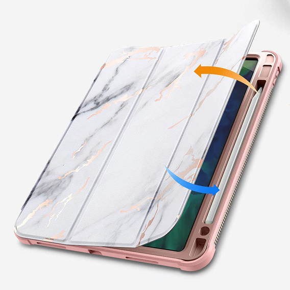 Case for iPad Air 4 10.9 2020 / iPad Pro 11 2020 / 2018, Suritch Full Body Marble, pink