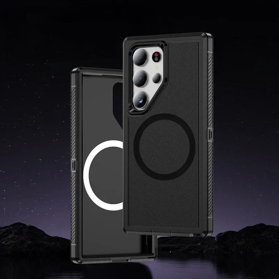 Case with frame for Samsung Galaxy S22 Ultra, for MagSafe, black