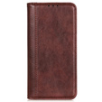 Case for Samsung Galaxy S24, Wallet Litchi Leather, brown