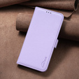 Flip case for Samsung Galaxy A15, BINFEN Wallet, purple + 9H glass