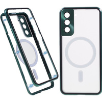 Magnetic Dual Glass MagSafe case for Samsung Galaxy S22, green