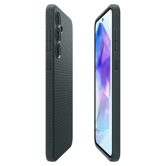 Spigen case for Samsung Galaxy A55 5G, Liquid Air, green + 9H Tempered Glass