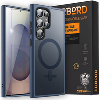 Case for Samsung Galaxy S25 Ultra, for MagSafe, ERBORD Matt Case, blue + Screen Glass