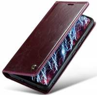 CASEME flip case for Samsung Galaxy A53 5G, Waxy Textumaroon, maroon