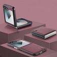 Case for Samsung Galaxy Z Flip7 FE / Z Flip6, CASEME Litchi Leather, red