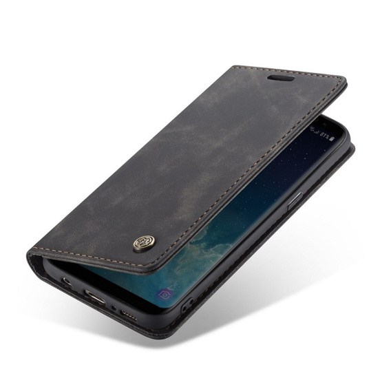 CASEME case for Samsung Galaxy S8, Leather Wallet Case, black